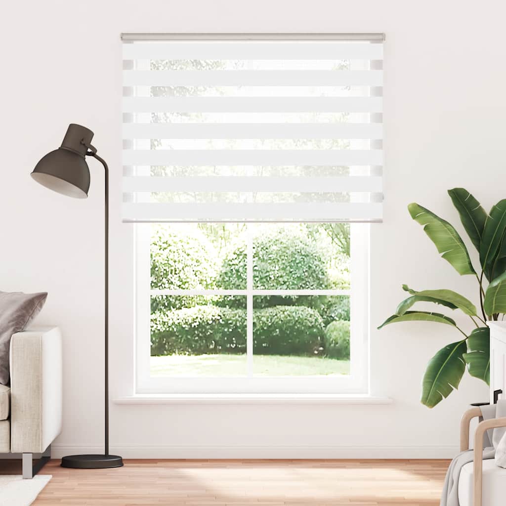 vidaXL Zebra rolgordijn 155x200 cm stofbreedte 150,9cm polyester wit afbeelding
