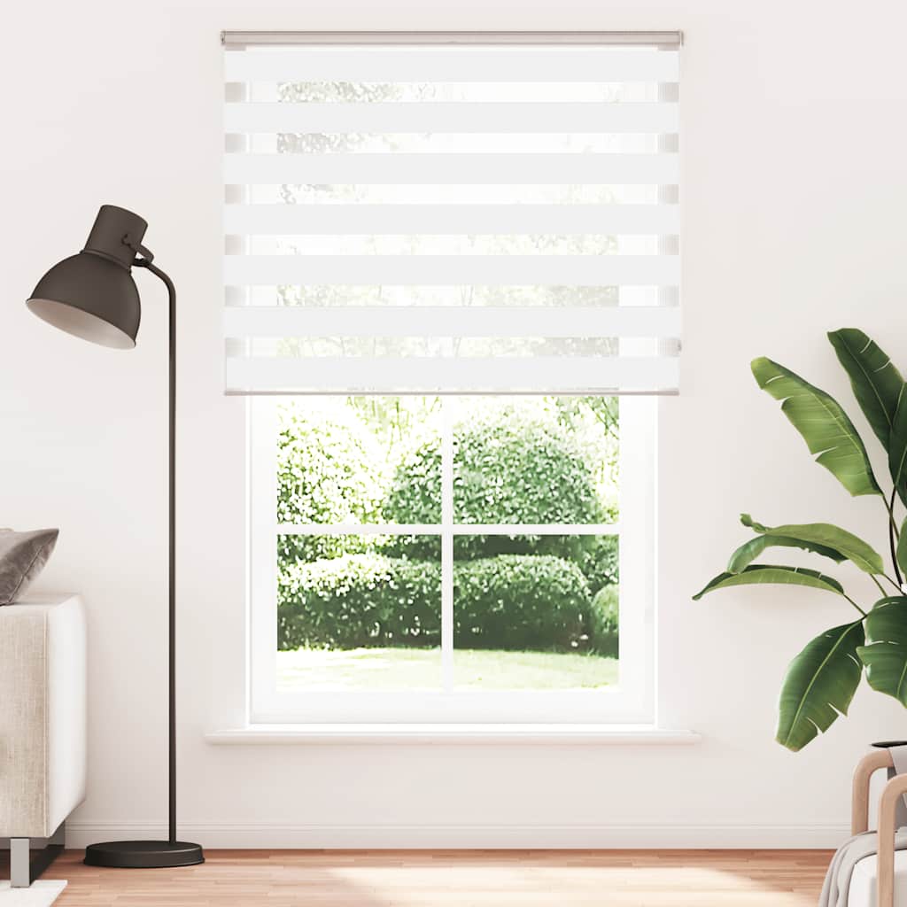 vidaXL Zebra rolgordijn 140x230 cm stofbreedte 135,9cm polyester wit afbeelding