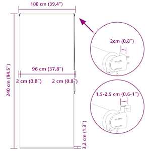 Sprchová roleta 100x240 cm Šířka látky 96 cm - obrázek 15