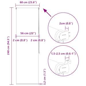 Sprchová roleta 60x240 cm Šířka látky 56 cm - obrázek 15
