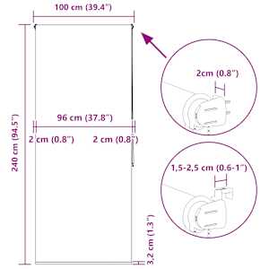 Sprchová roleta 100x240 cm Šířka látky 96 cm - obrázek 15