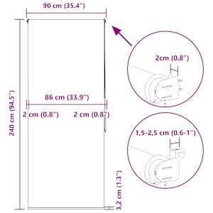 Sprchová roleta 90x240 cm Šířka látky 86 cm - obrázek 15