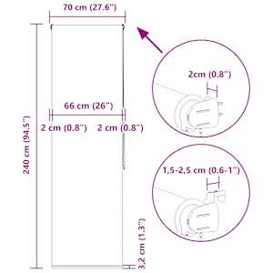 Sprchová roleta 70x240 cm Šířka látky 66 cm - obrázek 15