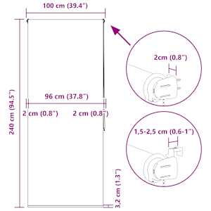 Sprchová roleta 100x240 cm Šířka látky 96 cm - obrázek 15