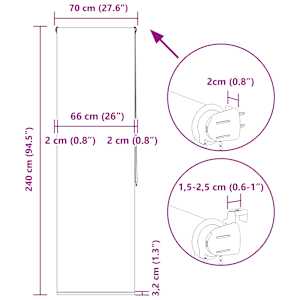 Sprchová roleta 70x240 cm Šířka látky 66 cm - obrázek 15