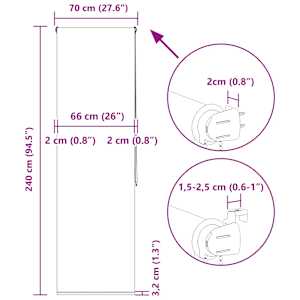Sprchová roleta 70x240 cm Šířka látky 66 cm - obrázek 15