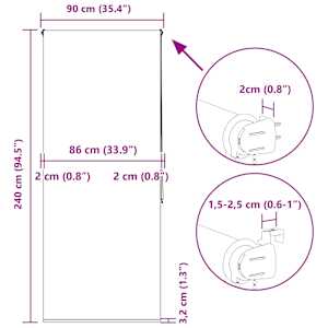 Sprchová roleta 90x240 cm Šířka látky 86 cm - obrázek 15