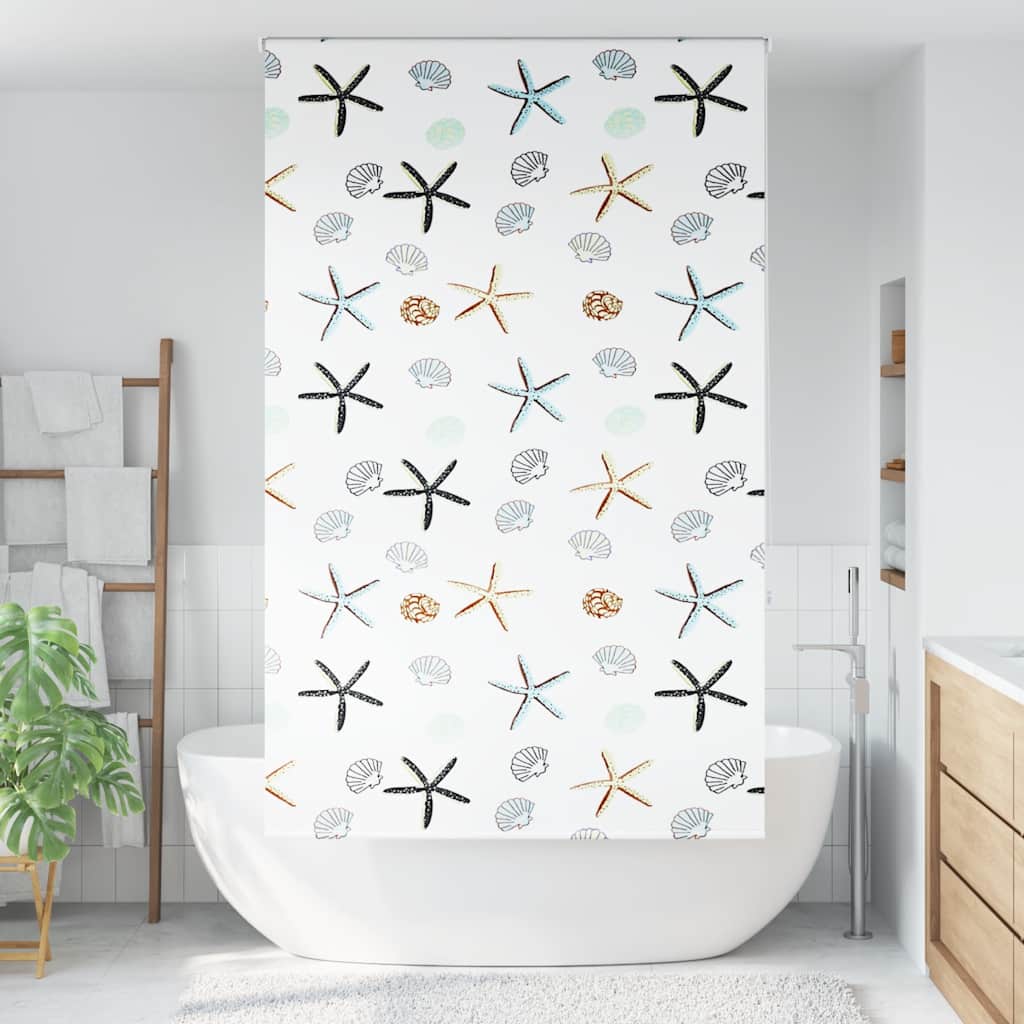 Bruserullegardin Stofbredde - Skaldyr / 130 X 240 cm / Uden kassette