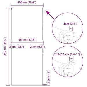 Sprchová roleta 100x240 cm Šířka látky 96 cm - obrázek 15