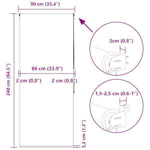 Sprchová roleta 90x240 cm Šířka látky 86 cm - obrázek 15