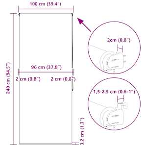 Sprchová roleta 100x240 cm Šířka látky 96 cm - obrázek 15