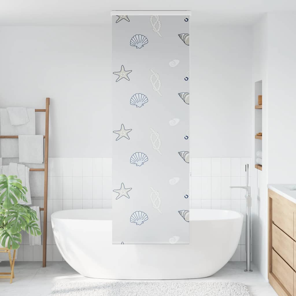 Bruserullegardin med kassette 60×240 cm - stofbredde 56 cm, søstjernemotiv