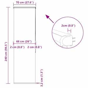 Sprchová roleta s kazetou 70x240 cm Šířka látky 66 cm - obrázek 12