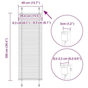 Plisovaná roleta antracitová 40x100 cm Šířka látky 39,4 cm - obrázek 14