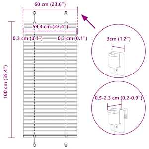 Plisovaná roleta antracitová 60x100 cm Šířka látky 59,4 cm - obrázek 14