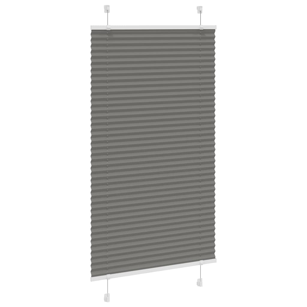 vidaXL Plissé rolgordijn 75x100 cm stofbreedte 74,4 cm antraciet afbeelding