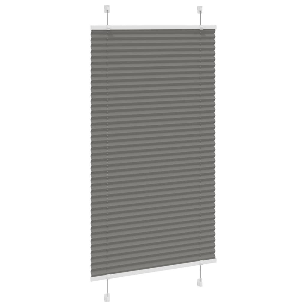 vidaXL Plissé rolgordijn 80x100 cm stofbreedte 79,4 cm antraciet afbeelding
