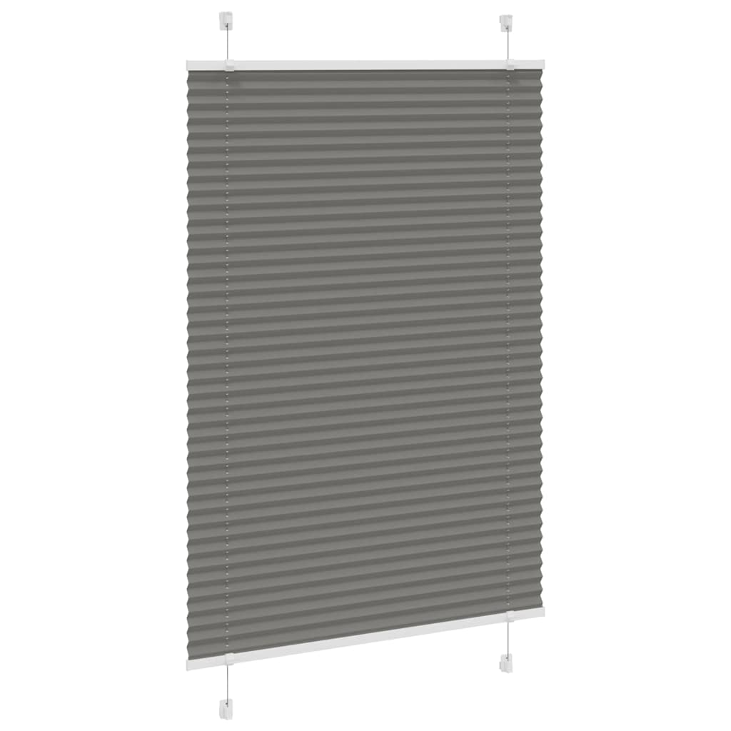 vidaXL Plissé rolgordijn 90x100 cm stofbreedte 89,4 cm antraciet afbeelding