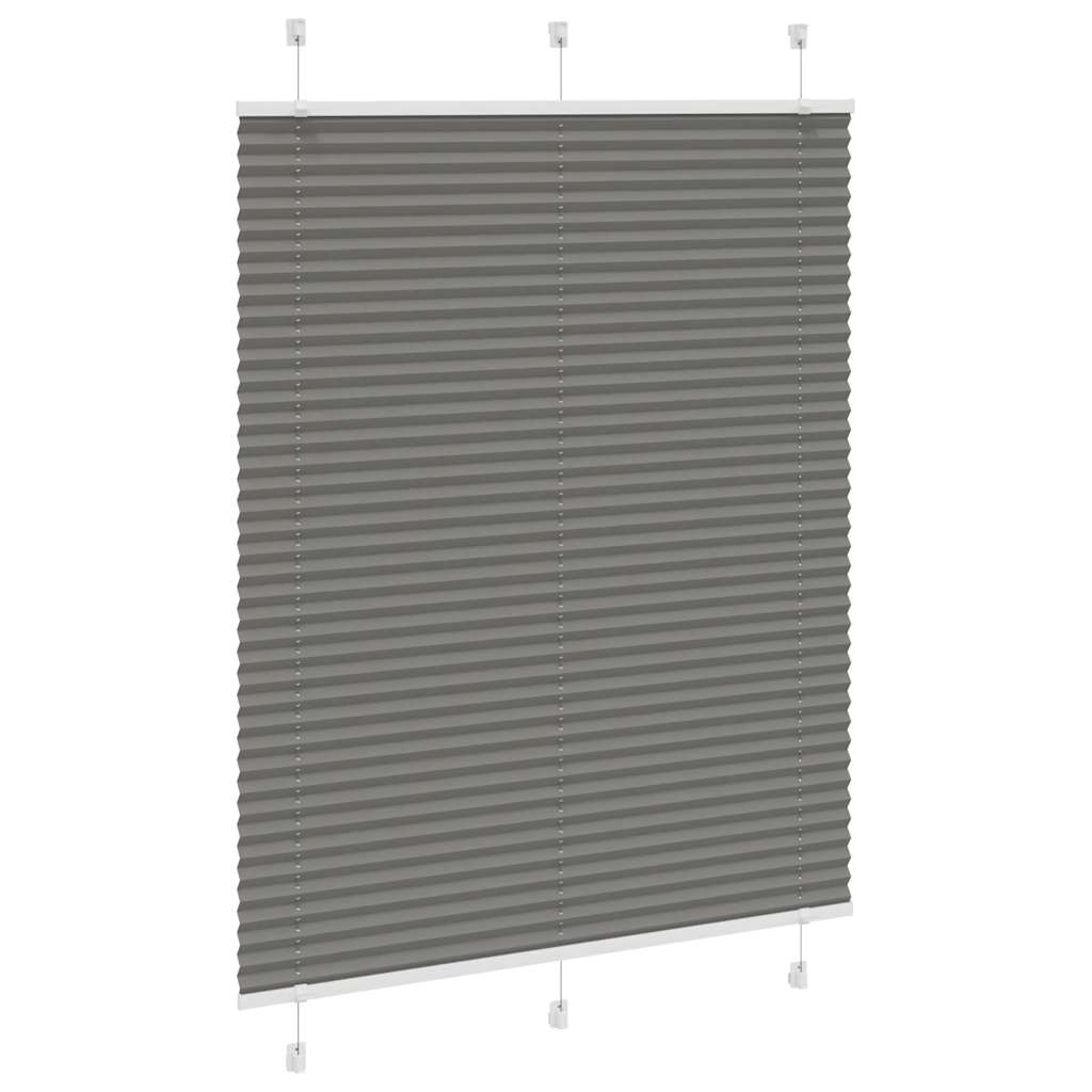 vidaXL Plissé rolgordijn 105x100 cm stofbreedte 104,4 cm antraciet afbeelding