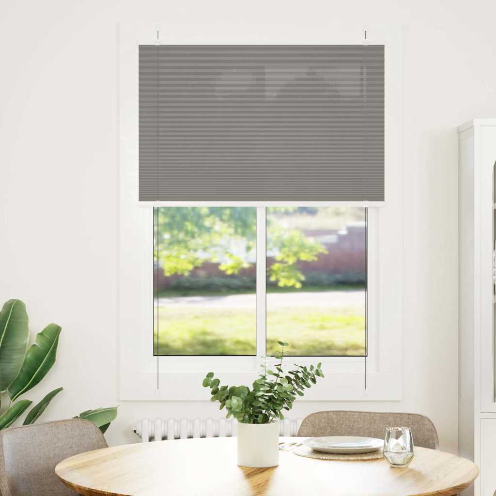 vidaXL Plissé rolgordijn 95x150 cm stofbreedte 94,4 cm antraciet afbeelding