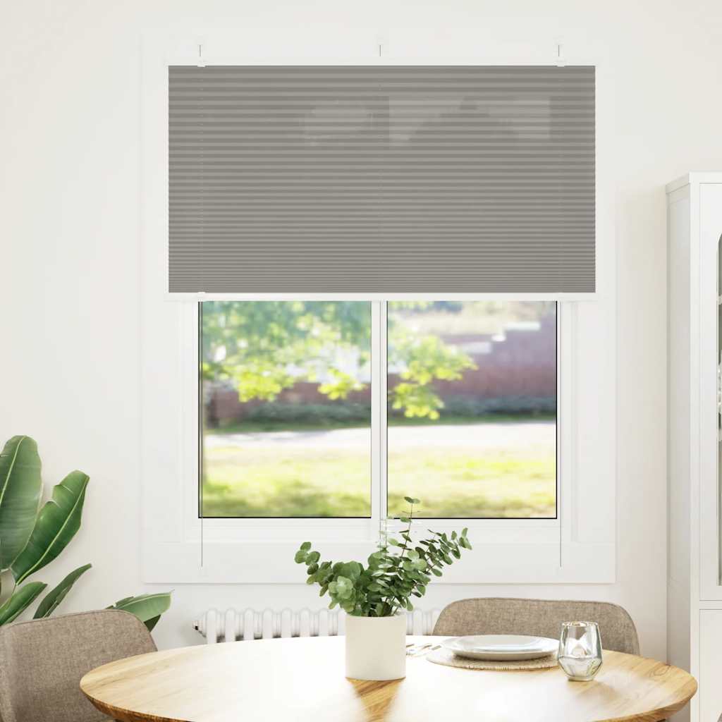 vidaXL Plissé rolgordijn 105x150 cm stofbreedte 104,4 cm antraciet afbeelding