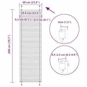 Plisovaná roleta antracitová 60x200 cm Šířka látky 59,4 cm - obrázek 14