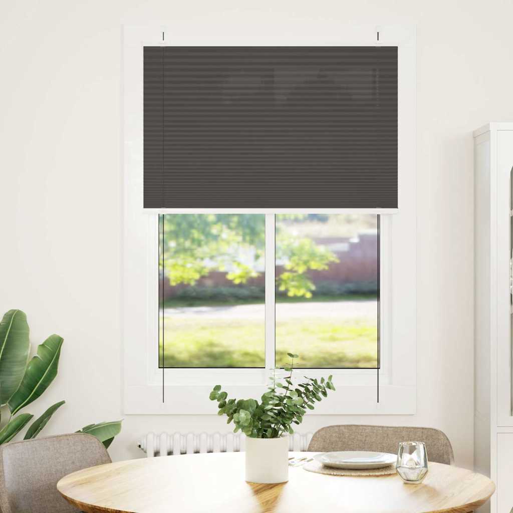 vidaXL Plissé rolgordijn 90x100 cm stofbreedte 89,4 cm polyester zwart afbeelding