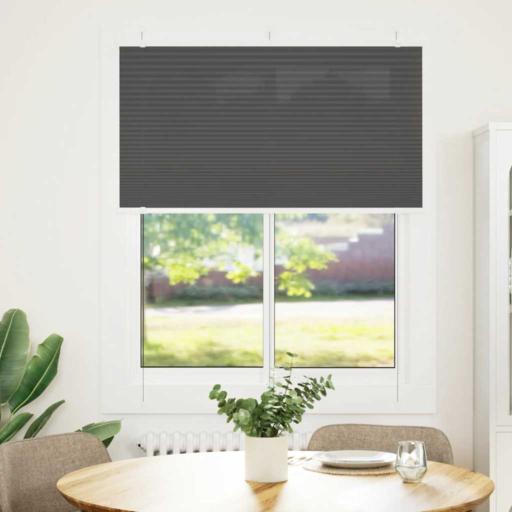 vidaXL Plissé rolgordijn 105x100cm stofbreedte 104,4cm polyester zwart afbeelding