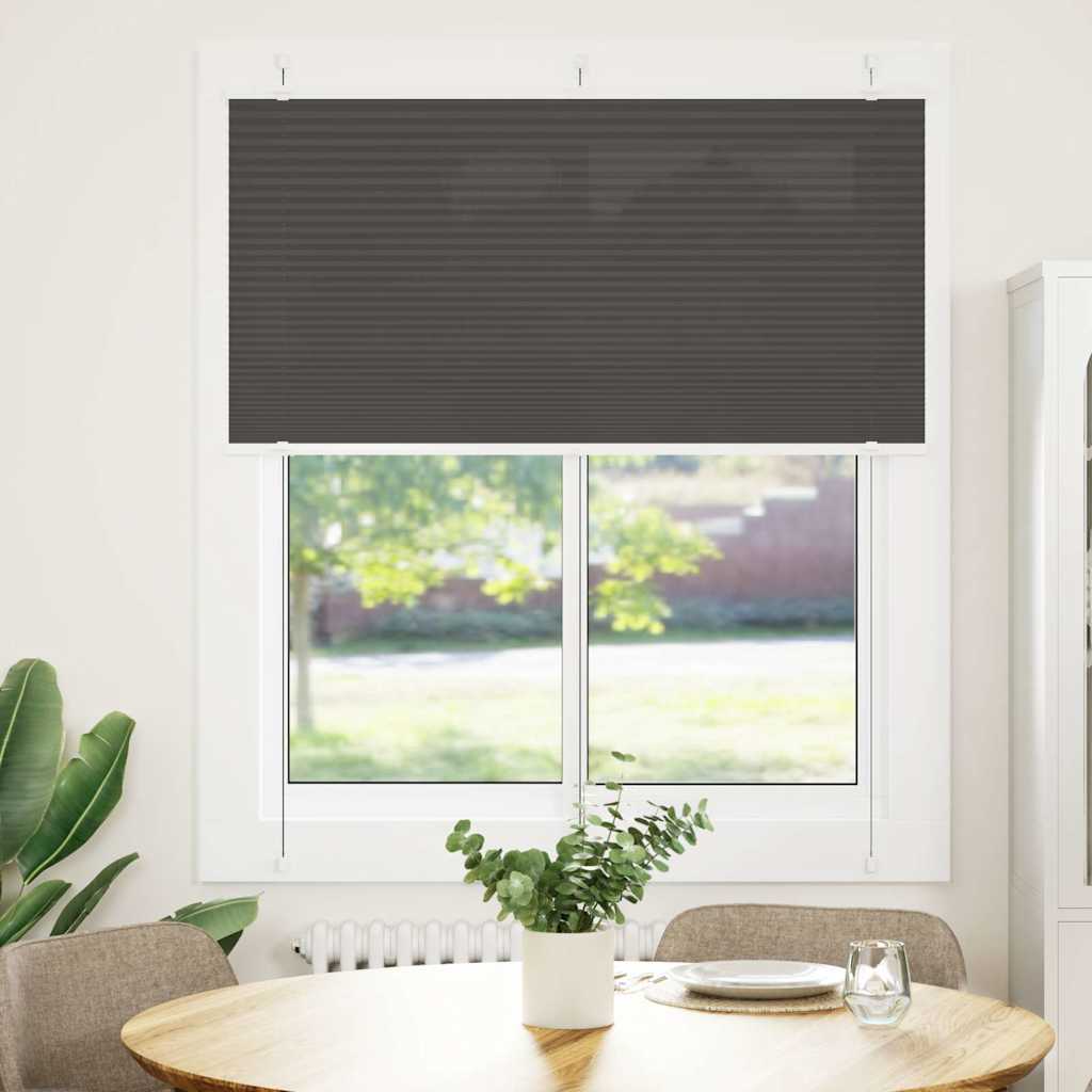 vidaXL Plissé rolgordijn 120x100cm stofbreedte 119,4cm polyester zwart afbeelding