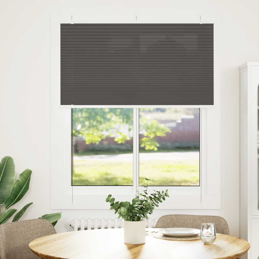 vidaXL Plissé rolgordijn 105x150cm stofbreedte 104,4cm polyester zwart afbeelding