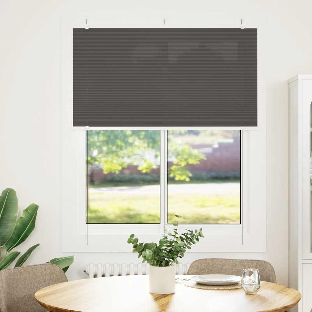 vidaXL Plissé rolgordijn 110x150cm stofbreedte 109,4cm polyester zwart afbeelding