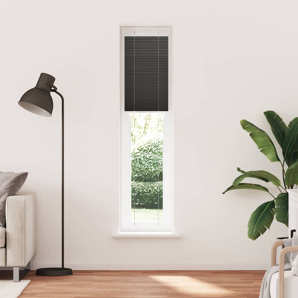 Thumbnail - vidaXL Plissee Schwarz 45x200 cm Stoffbreite 44,4 cm Polyester