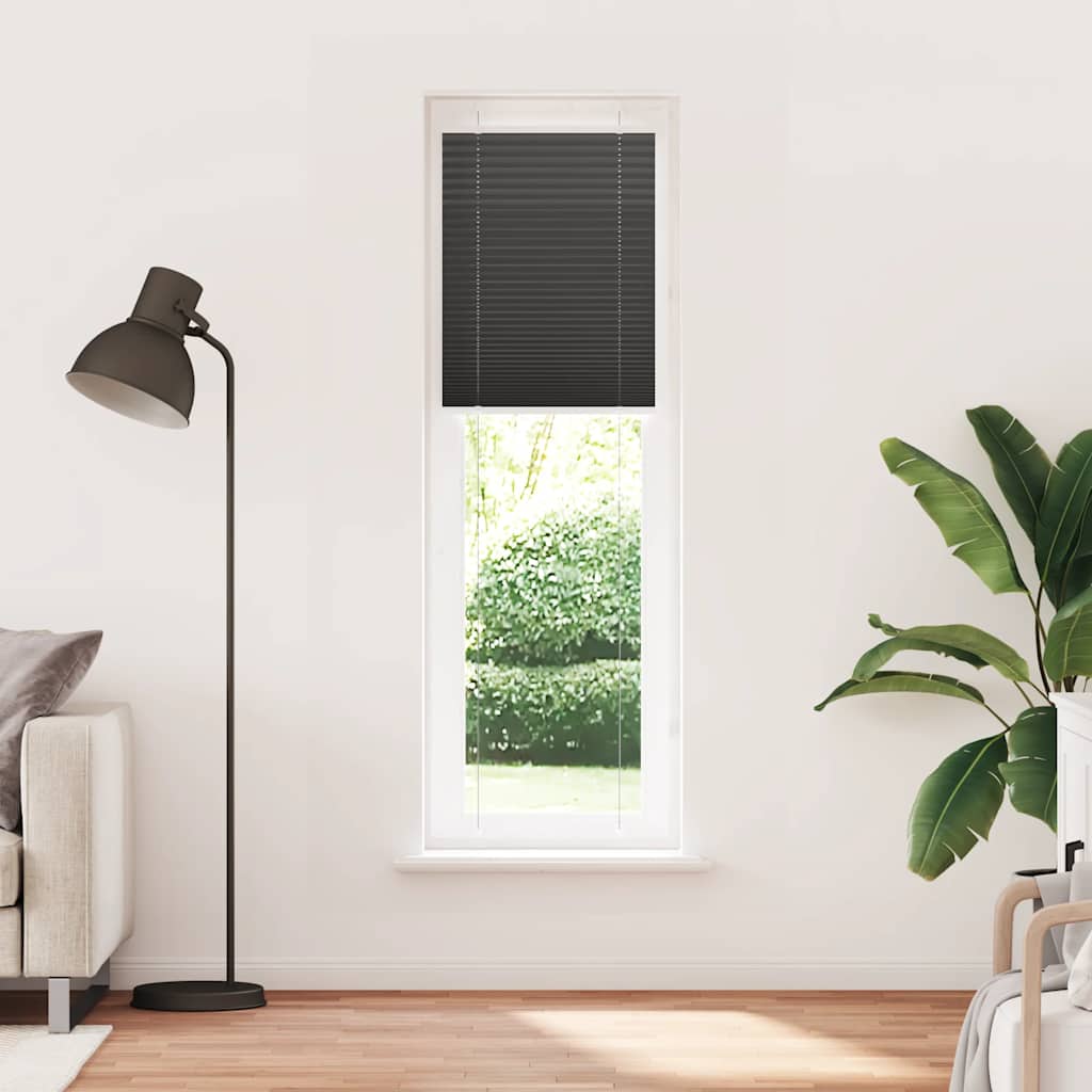 Thumbnail - vidaXL Plissee Schwarz 65x200 cm Stoffbreite 64,4 cm Polyester