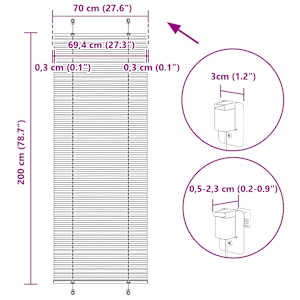 Plisovaná roleta černá 60x200 cm Šířka látky 59,4 cm Polyester - obrázek 14