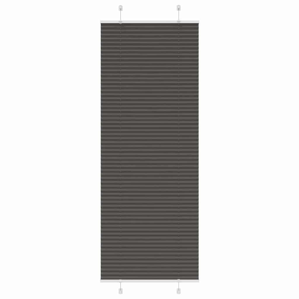 vidaXL Jaluză plisată negru 75x200 cm Lățime țesătură 74,4cm poliester