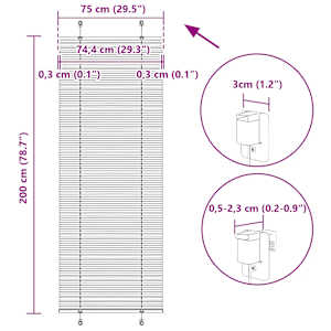 Plisovaná roleta černá 45x200 cm Šířka látky 44,4 cm Polyester - obrázek 14