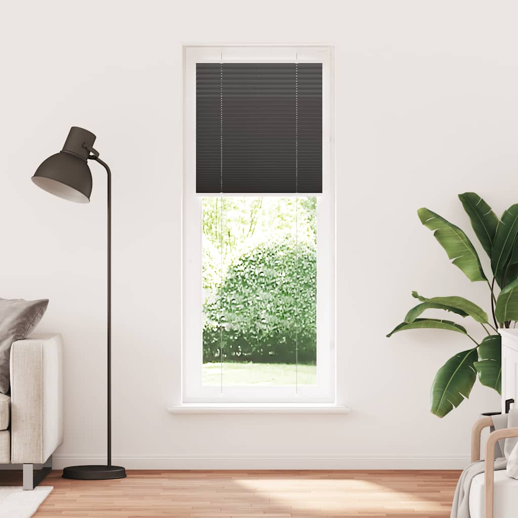 Thumbnail - vidaXL Plissee Schwarz 80x200 cm Stoffbreite 79,4 cm Polyester