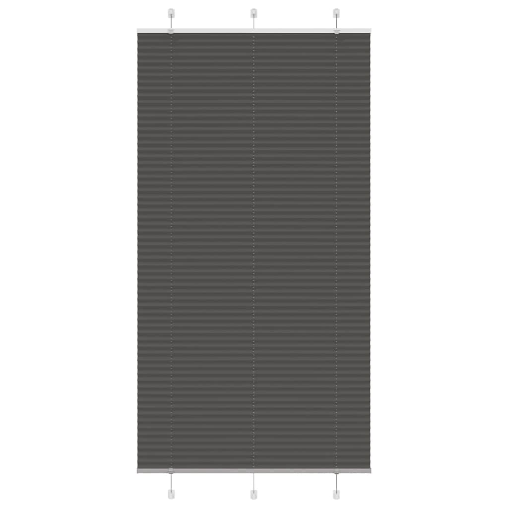 vidaXL Plissee Schwarz 105x200 cm Stoffbreite 104,4 cm Polyester