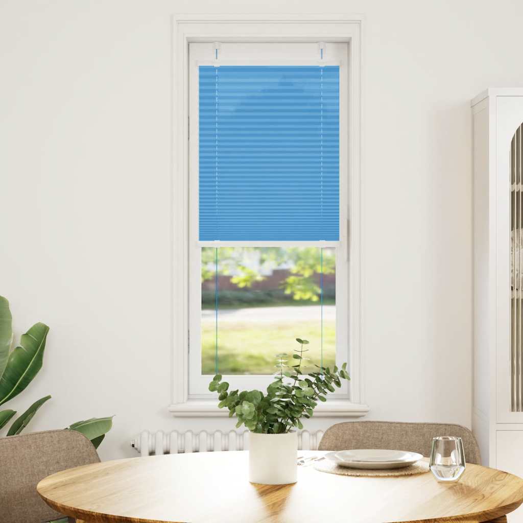 vidaXL Plissé rolgordijn 45x100 cm stofbreedte 44,4 cm polyester blauw afbeelding