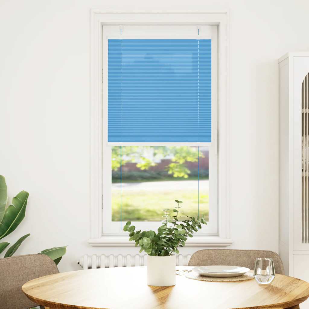 vidaXL Plissé rolgordijn 55x100 cm stofbreedte 54,4 cm polyester blauw afbeelding