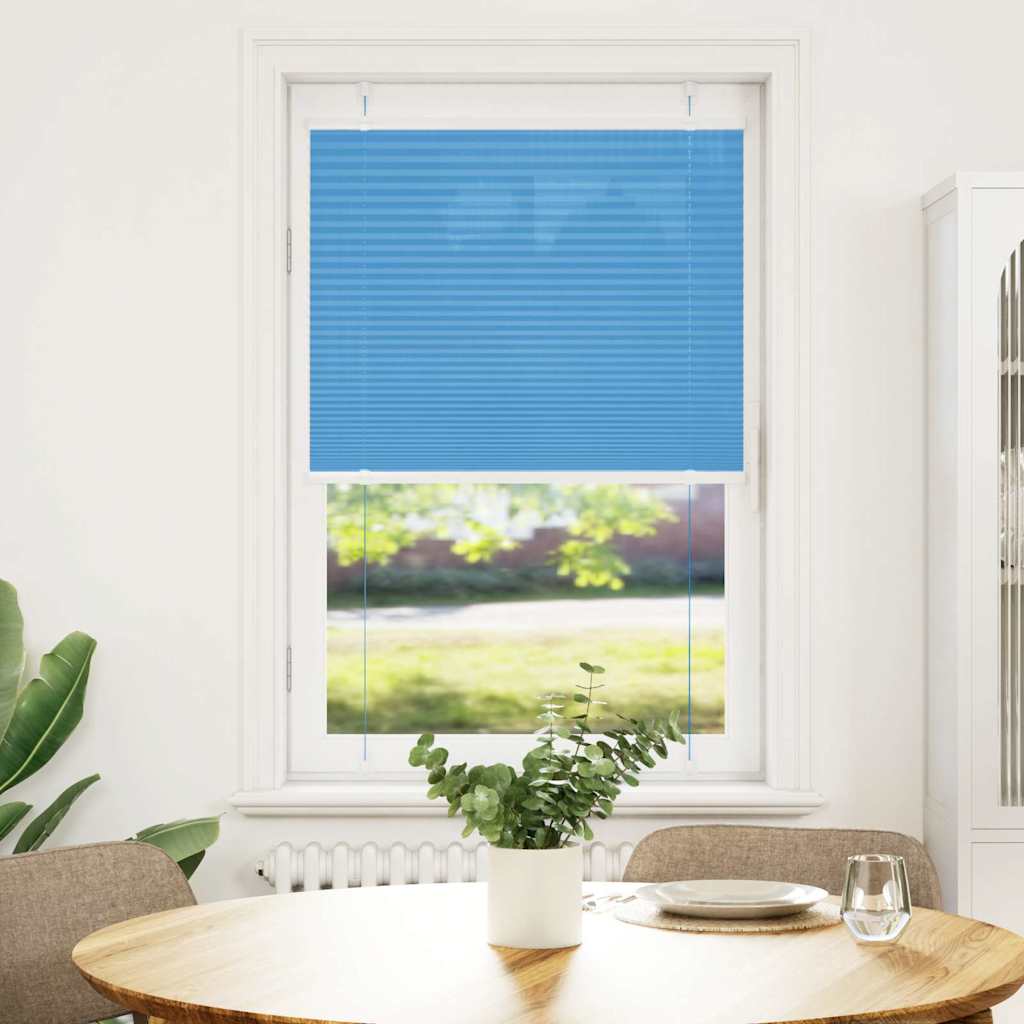 vidaXL Plissé rolgordijn 80x100 cm stofbreedte 79,4 cm polyester blauw afbeelding