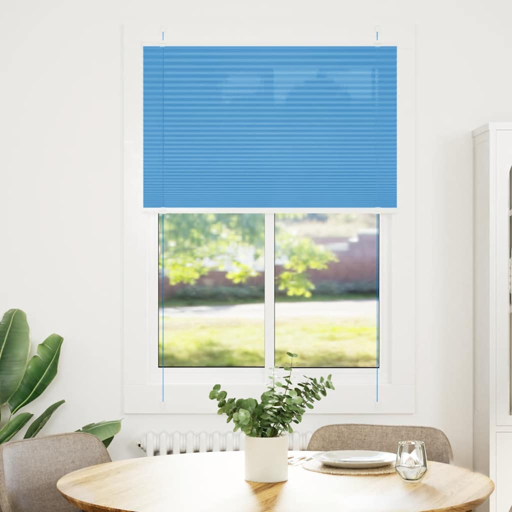 vidaXL Plissé rolgordijn 100x100 cm stofbreedte 99,4cm polyester blauw afbeelding