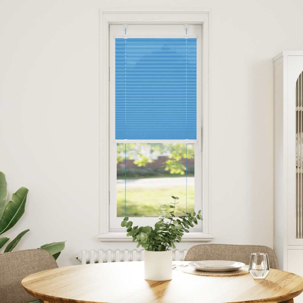 vidaXL Plissé rolgordijn 45x150 cm stofbreedte 44,4 cm polyester blauw afbeelding