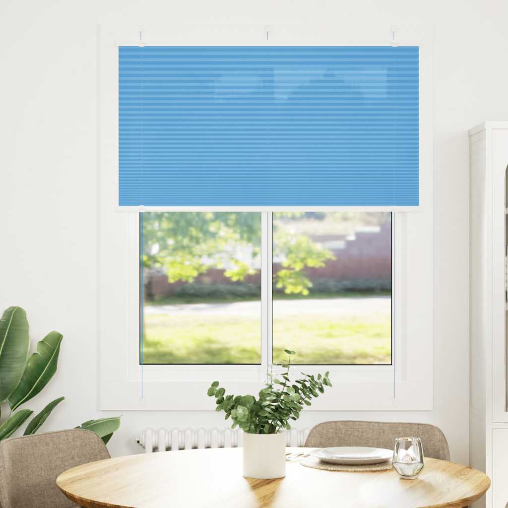 vidaXL Plissé rolgordijn 105x150cm stofbreedte 104,4cm polyester blauw afbeelding