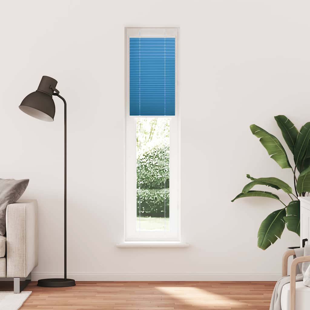 vidaXL Plissé rolgordijn 45x200 cm stofbreedte 44,4 cm polyester blauw afbeelding