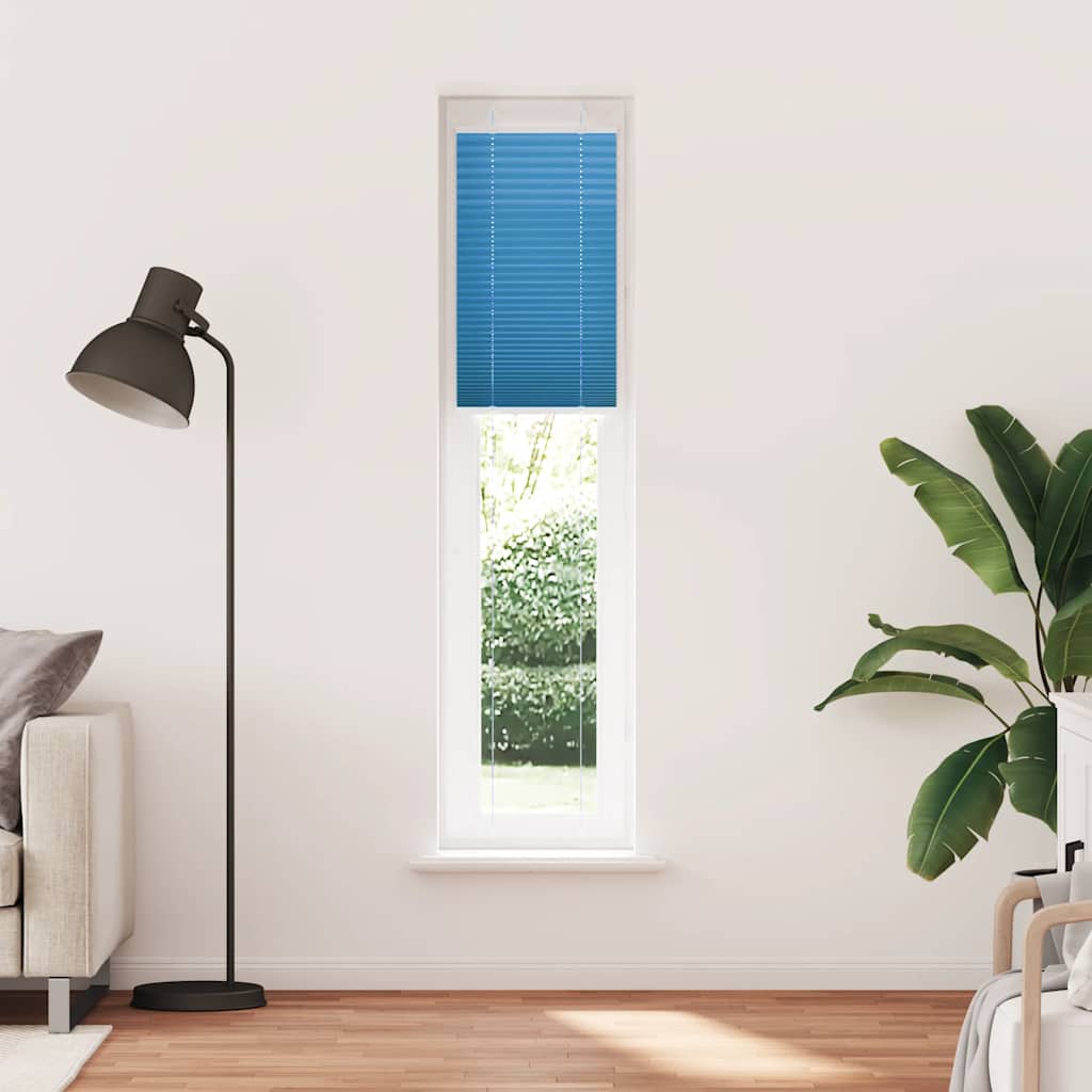 vidaXL Plissé rolgordijn 50x200 cm stofbreedte 49,4 cm polyester blauw afbeelding