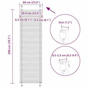 Plisovaná roleta modrá 60x200 cm Šířka látky 59,4 cm Polyester - obrázek 14