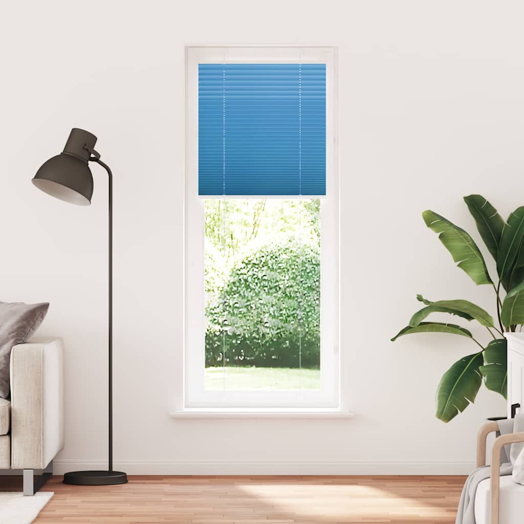 vidaXL Plissé rolgordijn 70x200 cm stofbreedte 69,4 cm polyester blauw afbeelding