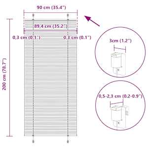 Plisovaná roleta modrá 90x200 cm Šířka látky 89,4 cm Polyester - obrázek 14