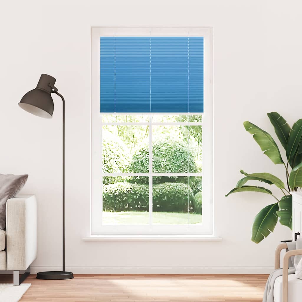 vidaXL Plissé rolgordijn 105x200cm stofbreedte 104,4cm polyester blauw afbeelding